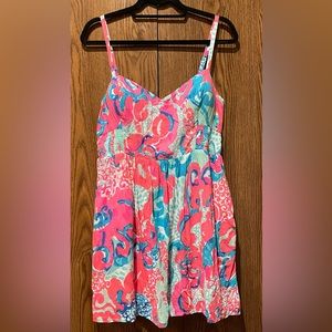 Lilly Pulitzer Christine Dress in Coral Reef I’m So Jelly Sz 14